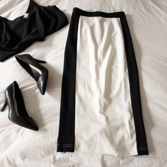 ASOS Tall Black & White Colour Block Skirt - 4 - Picture 2 of 5